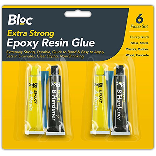 2PC Epoxidharz Super Kleber & Härter SCHNELL 5 Minute Dry Extra Starker Halt Glas, Keramik, Fliesen, Metall, Kunststoff usw. selbstklebend von Bloc