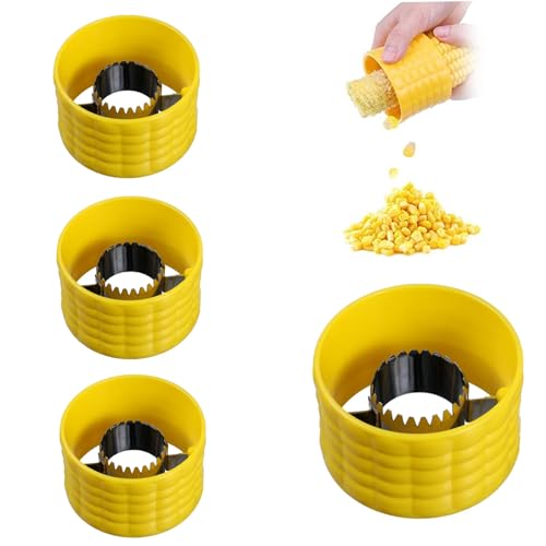 Blogiiup Maisschäler, Mais -Cob -Stripper, 4PCS Edelstahl Mais Stripper für Mais auf dem Kugel, manueller Rotation Maisschäler, 2,9 x 1.9 Mais am COB -Entferner für die Heimküche von Blogiiup