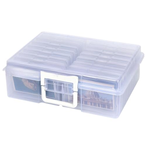 Blogiiup Taskboxen, 16pcs 4X 6 Innere Fotospeicherbox, transparente Taskkartenboxen mit Griff, Plastikbildspeicher für Bilder, Handwerk, Scrapbooking von Blogiiup