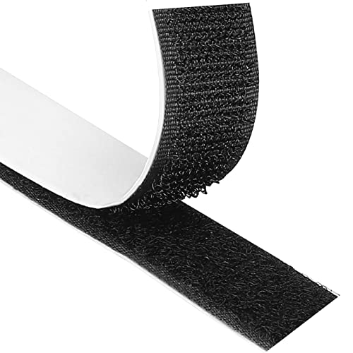 Blooven Klettband Selbstklebend 20 Meter Extra Stark, Doppelseitig Klebende mit Klettverschluss 20mm Breit Selbstklebendes Klebepad Flauschband und Hakenband (Schwarz) von Blooven