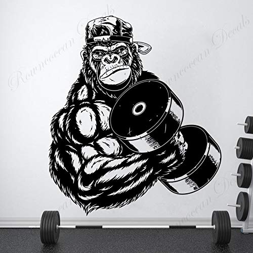 Blrpbc Wandtattoos Wandaufkleber Gorilla Bodybuilder Gym Fitness Show Aufkleber Vinyl Home Decor Interior Design Wandbild abnehmbar 103x119cm von Blrpbc