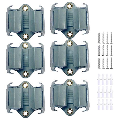 BluVast Besenhalterung Wand,Gerätehalter Wandhalterung, 6 Pack Besenhalter Wand,Besen Mop Halter Besenhalter zur Aufbewahrung der Gartengeräte und Haushaltsgeräte von BluVast