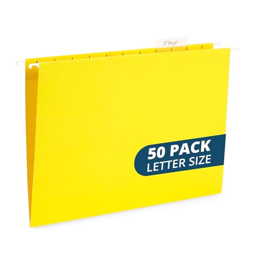 Blue Summit Hängeregistratur-Ordner, Briefgröße, Gelb, ideal zum Organisieren und einfachen Aufbewahren, 50 Stück pro Box von Blue Summit Supplies