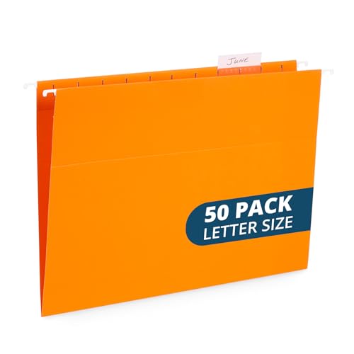 Blue Summit Hängeregistratur-Ordner, Briefgröße, Orange, ideal zum Organisieren und einfachen Aufbewahren, 50 Stück pro Box von Blue Summit Supplies