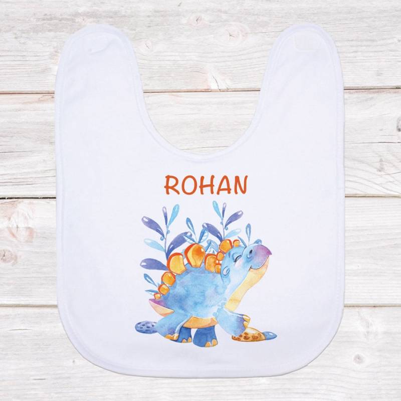 Personalisiertes Baby Lätzchen - Stegosaurus von BlueBoxGiftsAU