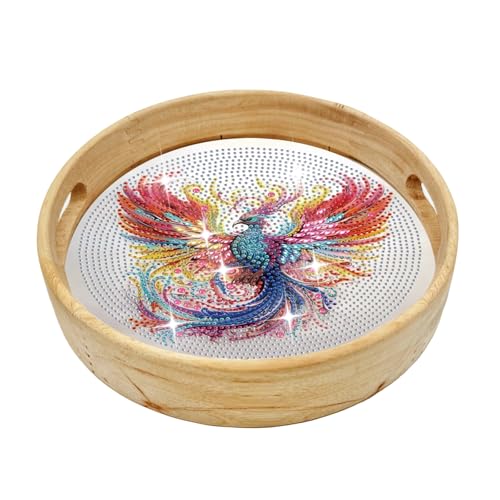 BlueSnow 5D Painting DIY Diamond Tray Diamond Art Painting Creative Design Handmade Wooden Tray Dinner Plate Diamond（YJ1 von BlueSnow