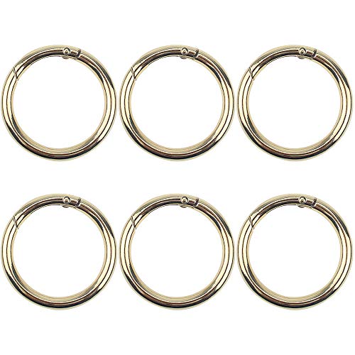 BlueXP 6 Stück Karabinerring Binderinge mit Federöffnung 35mm O-Ring Schnappverschluss aus Zinklegierung Schlüsselanhänger für Schlüsselanhänger Snap Ring Sprung Ringe Handtasche Schultergurt -Golden von BlueXP