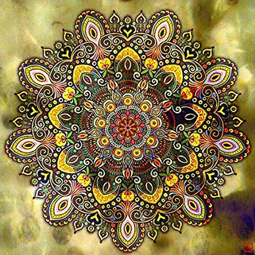 Kreuzstich Stickerei Set Vorgedruckt erwachsene anfanger Mandala-Muster Kreuzstich für Anself DIY Starter Stickbild Handwerk11CT Geschenk Heimdekoration(16×20inch） von Bluehurric