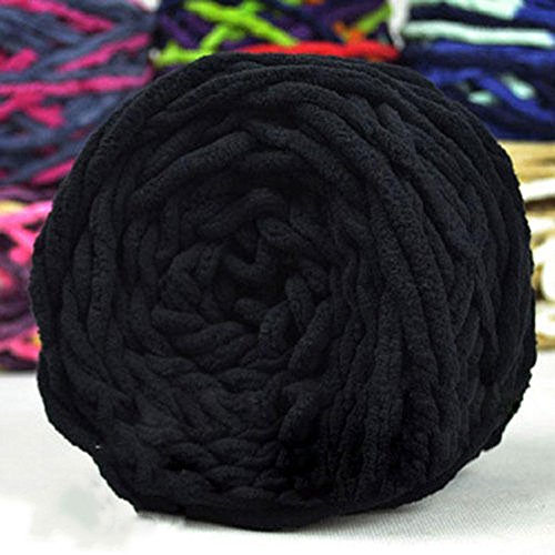 Bluelans® Strickwolle, weich, grob, Garn, Strickwolle, 100 g, erhältlich in 17 Farben. schwarz von Bluelans