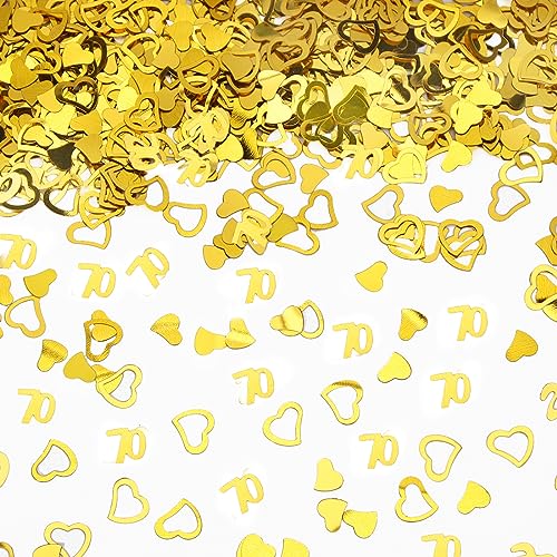 Bluelves 70. Geburtstag Jubiläum Konfetti Goldene,20g Konfetti Geburtstag Deko,Zahlenconfetti Tischdeko Goldene Hochzeit Streudeko,70. Party Glitter Confetti Tischkonfetti für Frau Mann（Gold） von Bluelves