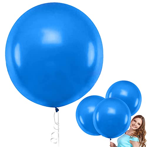 Riesenluftballons Blau, Riesen Luftballons, Grosse Luftballon Blau, XXL Luftballon Blau 90cm, Latex Riesenballon für Hochzeit Geburtstag Taufe Babyparty Kindergeburtstag Karnevals Deko von Bluelves