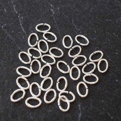 Binderinge Sterling Silber (925), oval, 10er-Pack, 6x4mm von Bluestreak Crystals