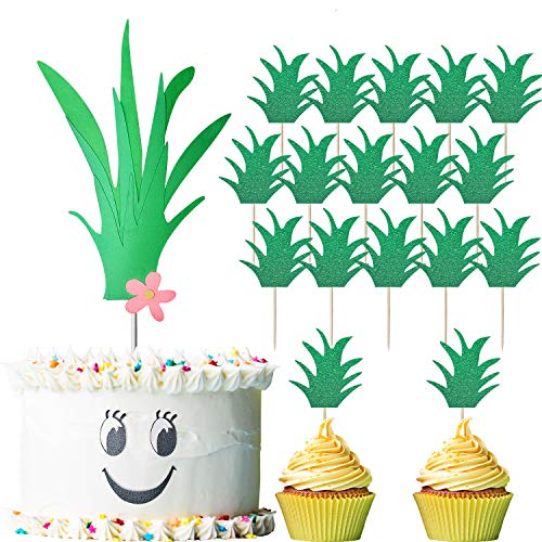 22 Stück glitzernde Ananas-Cupcake-Topper Picks grüne Ananas-Blatt Kuchendekorationen Donut-Dekor hawaiianische Luau tropische Zahnstocher für Sommer Strand Motto Geburtstagsparty Gastgeschenke Zubehör von Blulu