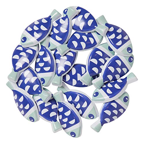 Blumenthal Lansing Blue Fish Buttons Blaue Fischknöpfe, Harz, Fisch, 18 von Blumenthal Lansing