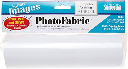 Crafter's Image s PhotoFabric 100% Baumwoll-Popeline, 21,6 x 254,4 cm Rolle, weiß, 8-1/2"X100" von Blumenthal Lansing