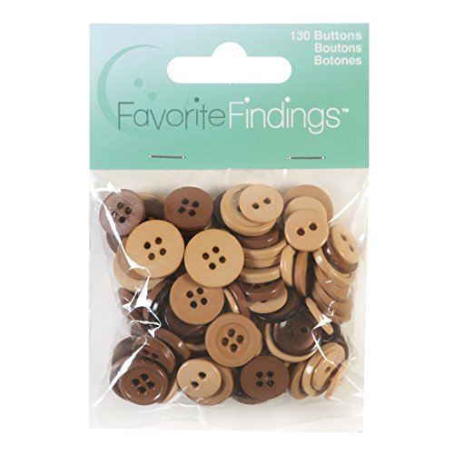 Blumenthal Lansing Buttons Assorted Sizes, 130/Pkg, Natural Favorite Findings Basic Knöpfe, Verschiedene Größen, 130 Stück, Natur, Plastik, 10x6x1 cm von Blumenthal Lansing