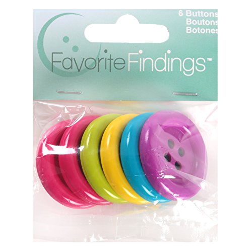 Favorite Findings Button Big Fun 35 mm 6 Stk. Mehrfarbig, Kunststoff, 10x6x1 cm, 6 von Blumenthal Lansing