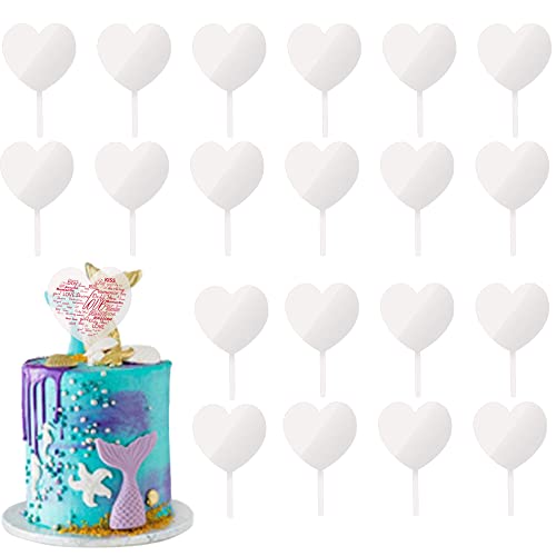 10 Stück Acryl Kuchen Topper, Blanko DIY Acryl Torten Topper Kuchendeko, Transparente Acryl-Kuchenaufsätze DIY Kuchen Dekoration Klare Acryl-Kuchenaufsätze für Geburtstagstortendekoration Geburtstag von Blumomon