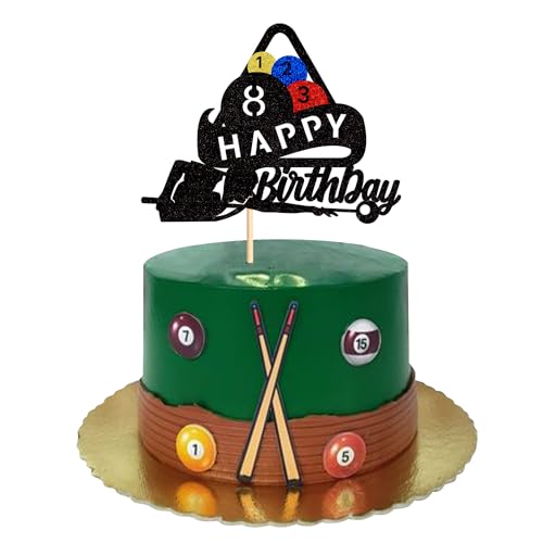 Blumomon 1 Stück Billard Sport Kuchen Dekoration Billard Cake Topper Billard Themed Party Dekoration Passend Urlaubsparteien Sport Prominente Periphere Aktivitäten von Blumomon