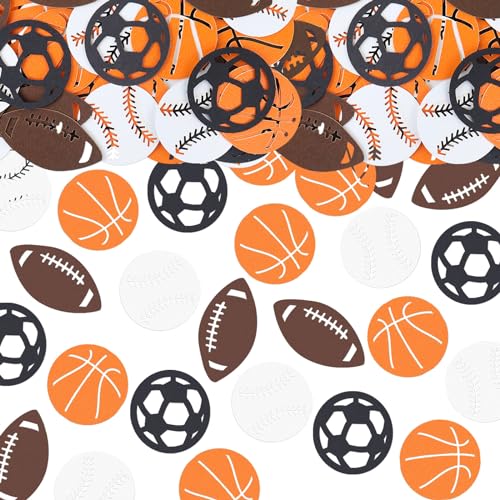 Blumomon 100 PCS Basketball Baseball Rugby Fußball Konfetti für Jungen Tischdekoration Konfetti Boy Geburtstag Dekorationen Thema Party Dekorationen von Blumomon