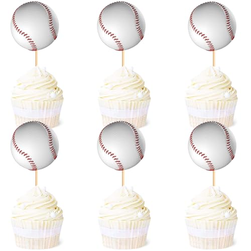 Blumomon 24 Stück Dual Front Baseball Sport Kuchen Dekoration Baseball Sport Cupcake Topper Sport Themed Party Dekoration Passend Für Baseball Sportler Periphere Aktivitäten Dekoration von Blumomon