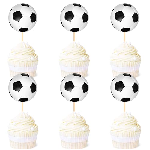 Blumomon 24 Stück Dual Front Fußball Sport Kuchen Dekoration Fußball Sport Cupcake Topper Sport Themed Party Dekoration Passend Für Fußball Sportler Periphere Aktivitäten Dekoration von Blumomon