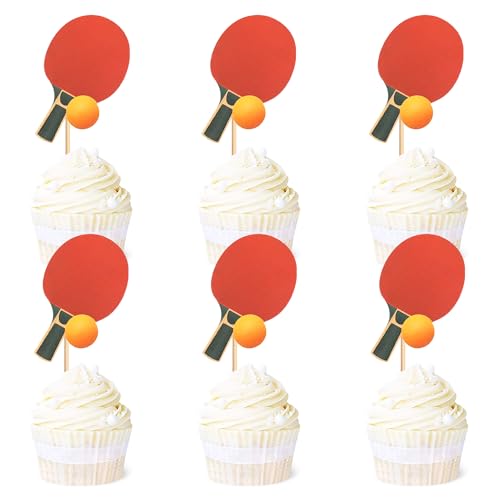 Blumomon 24 Stück Dual Front Tischtennis Sport Kuchen Dekoration Tischtennis Sport Cupcake Topper Sport Themed Party Dekoration Passend Für Tischtennis Sportler Periphere Aktivitäten Dekoration von Blumomon