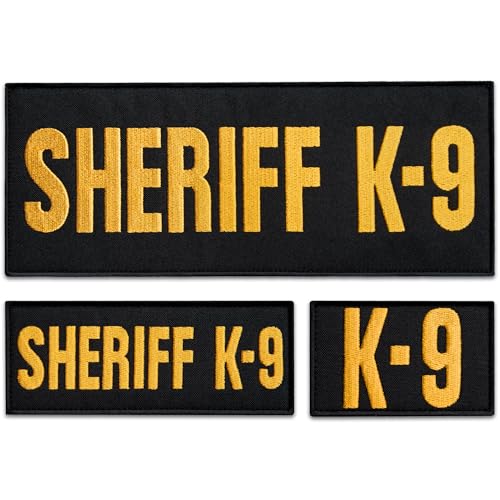 Bluyellow Sheriff K9 Patch-Set, K9 Patches mit Klettverschluss-Rückseite, Sheriff-Patch für Weste, Jacke, taktisches Hundegeschirr, Hunde-Patch, Sheriff-taktische Ausrüstung, Strafverfolgungs-Patches, von Bluyellow