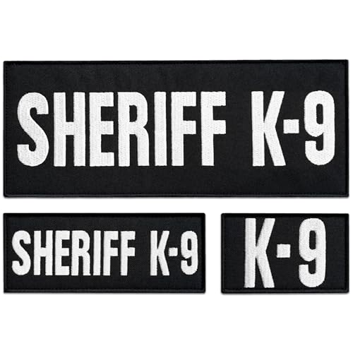 Bluyellow Sheriff K9 Patch-Set, K9 Patches mit Klettverschluss-Rückseite, Sheriff-Patch für Weste, Sheriff-Jacke, taktisches Hundegeschirr, Hunde-Patch, Sheriff-taktische Ausrüstung, von Bluyellow