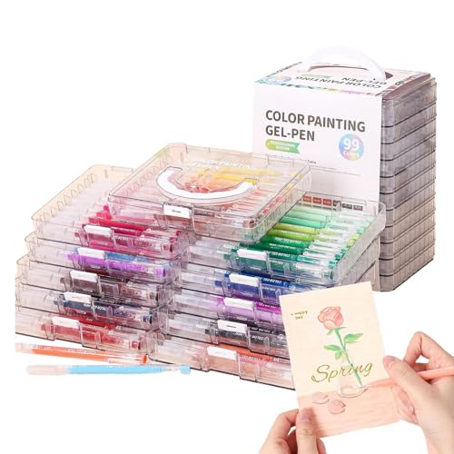 45/72/99 Farben Gel -Stift -Set, 1 Setgelstift Mit Speicherbox, Tinte Mit Großer Kapazität, Lagern Sie Leicht, Lebhafte Farbauswahl, 20,5 X 17.5x15.5 Cm/21x17.5x20.5cm/24.5x21x18cm Zum Zeichnen, Kritz 45/72/99 Farben Gel -Stift -Set, 1 Setgelstift Mit Speicherbox, Tinte Mit Großer Kapazität, Lagern Sie Leicht, Lebhafte Farbauswahl, 20,5 X 17.5x15.5 Cm/21x17.5x20.5cm/24.5x21x18cm Zum Zeichnen, Kritz von Bmdjdq