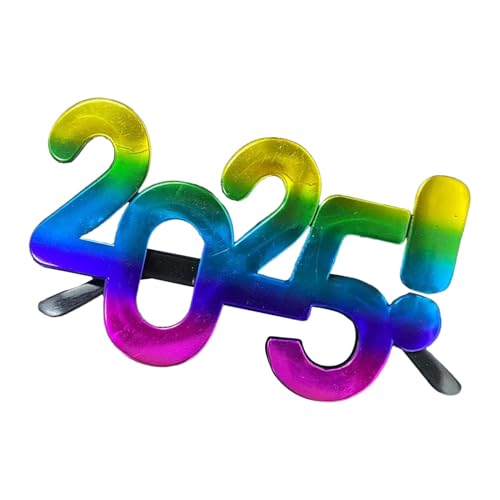 Bmdjdq 2025 Neujahrsbrille, 2025 lustige Sonnenbrille, Silvesterbrille, robuste Kunststoffkonstruktion, kräftige und leuchtende Farben, 14,5 x 9 cm, für Kinder, und Mädchen von Bmdjdq