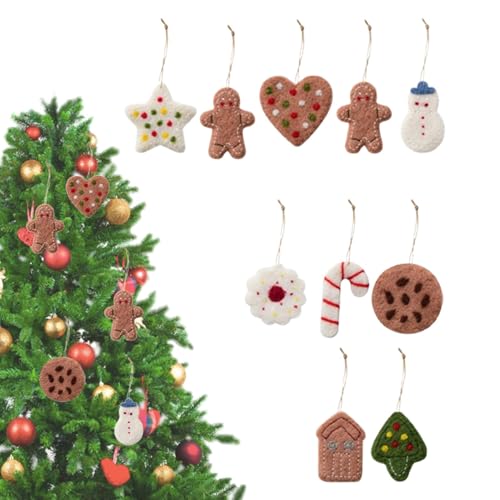 Gingerbread Man Ornaments for Christmas Tree, 10 Different Gingerbread Decorations, Festive Gingerbread Christmas Decor, Gingerbread Man Doll Pendants, Holiday Tree Decor for a Whimsical Touch von Bmdjdq