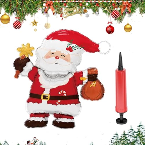 Santa Balloon, Holiday Balloon Decorations, Christmas Foil Balloons, Christmas Cartoon Balloons, Holiday Inflatable Balloons, Inflatable Standing Air-filled Foil Balloon for Christmas Decoration von Bmdjdq