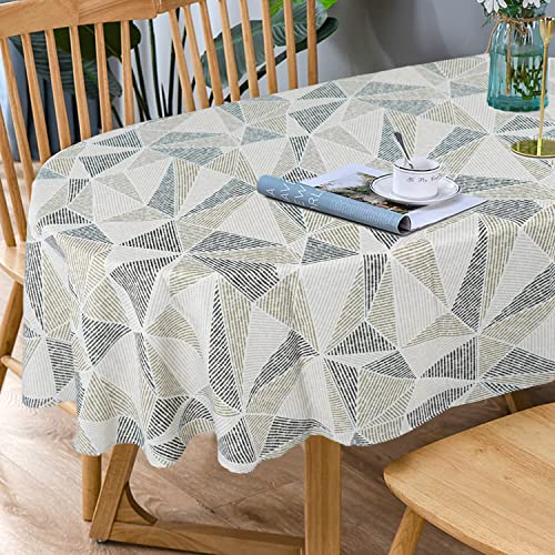 Bnejvif Ovale Tischdecke, moderne geometrische ovale Tischdecke, ovale Tischdecke für drinnen und draußen, wasserdicht, knitterfrei, langlebig, ovale Tischdecke für ovale Tische 152,4 x 213,3 cm von Bnejvif