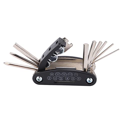 Bnineteenteam Wheel Up Fahrrad Multi-Tool, 16 in 1, Multifunktionales Mechaniker-Fix-Werkzeug-Set Repair Hardware Tools f¨¹r Fahrr?der, Galvanisiertes Kohlenstoffstahl, Schwarz von Bnineteenteam