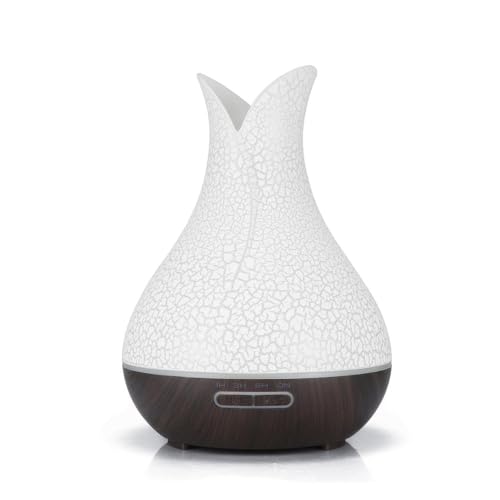 Aroma Diffuser BOT B5 DO - Weiß und Dunkelbraunes Holz 400 ml – Raumduft, Luftbefeuchter, Ätherische Öle Diffuser, Smart Home Lufterfrischer, Duftöl Diffuser für Schlafzimmer, Humidifier und Duftlampe von BoT by BlueRoad