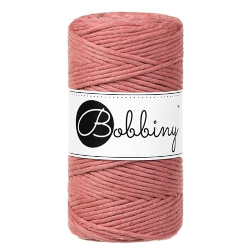 BOBBINY 3mm Makramee Garn Regular 100m weiches Baumwollgarn für DIY & Deko, Farbe:Peony BOBBINY 3mm Makramee Garn Regular 100m weiches Baumwollgarn für DIY & Deko, Farbe:Peony von Bobbiny