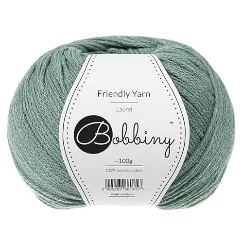 Bobbiny Freundliches Garn 100% recycelte Baumwolle zum Stricken Amigurumi Makramee Häkeln ∼200 m (Lorrel) von Bobbiny