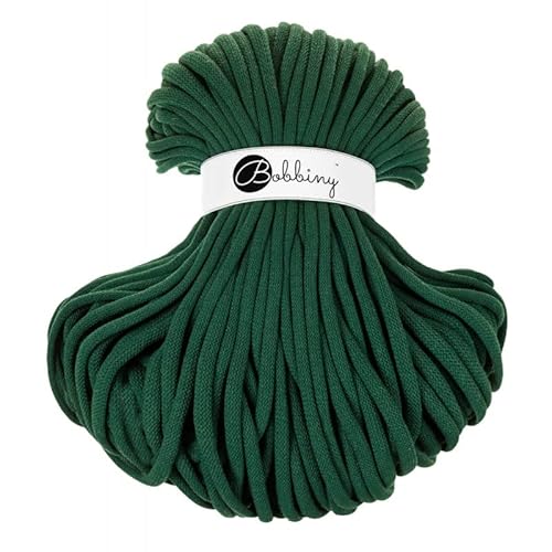 Bobbiny Jumbo 9 mm Rope-Garn 100 m Kordel (Pine Green) von Bobbiny