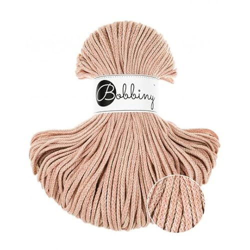 Bobbiny Junior 3 mm geflochtene Makramee-Schnur 100 m (Peach Shake) von Bobbiny