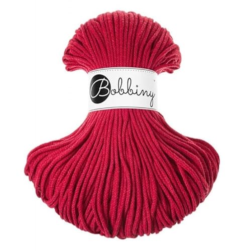 Bobbiny Junior Makramee-Schnur, geflochten, 3 mm, klassisch, Rot, 100 m von Bobbiny