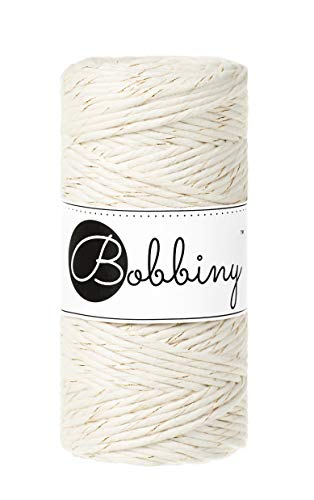 Bobbiny Macrame Cords 3 mm 3fach gedreht - 100 m Wahl (Golden Natural) von Bobbiny