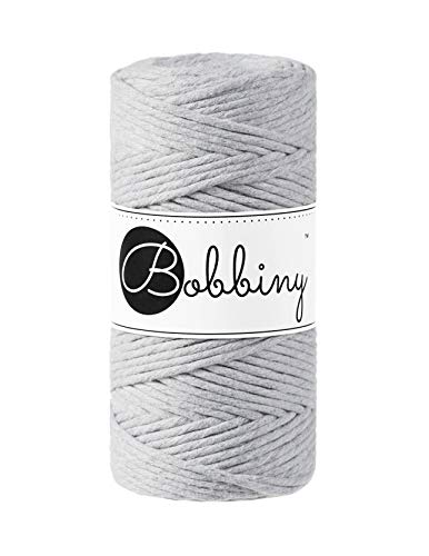 Bobbiny Macrame Cords 3 mm - 100 m Wahl (Hellgrau) von Bobbiny