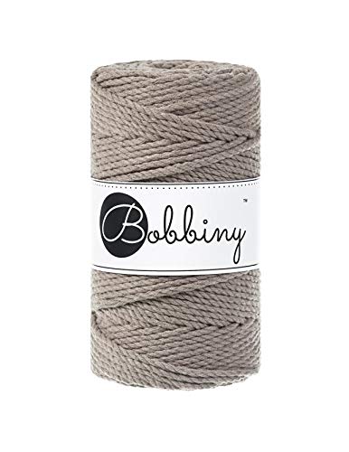 Bobbiny Makramee Kordel 3mm dreifach gedreht - 100m Wahl - Braun (Kaffee) von Bobbiny