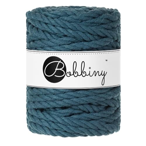 Bobbiny Makramee-Schnur, 3-lagig, 9 mm, Pfauenblau, 30 m von Bobbiny