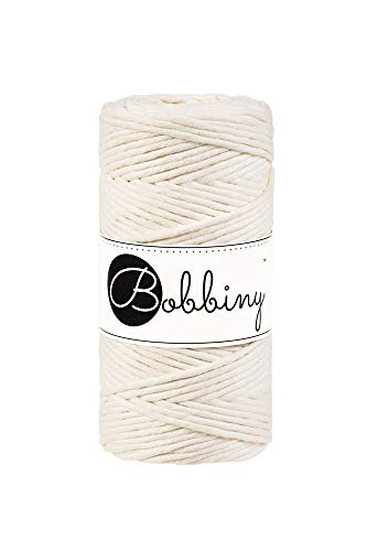 Bobbiny Makramee-Schnur, 3 mm, einlagig, Naturfarben, 100 m von Bobbiny