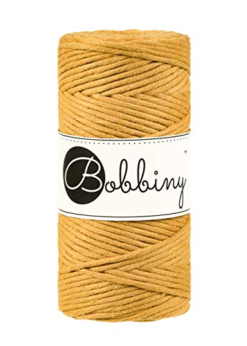 Bobbiny Makramee-Schnur, 3 mm, einlagig, senffarben, 100 m von Bobbiny