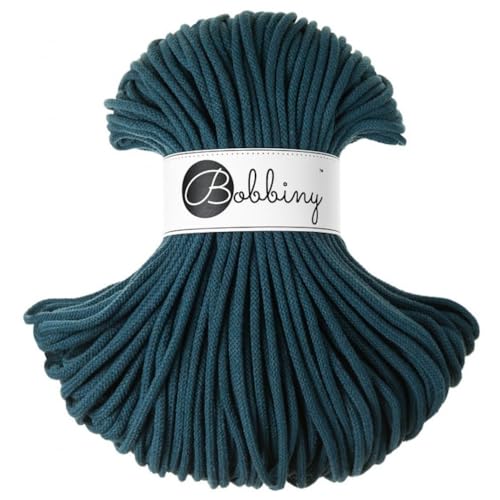 Bobbiny Makramee-Flechtkordel, 5 mm, 100 m, Blau (Peacock Blue) von Bobbiny