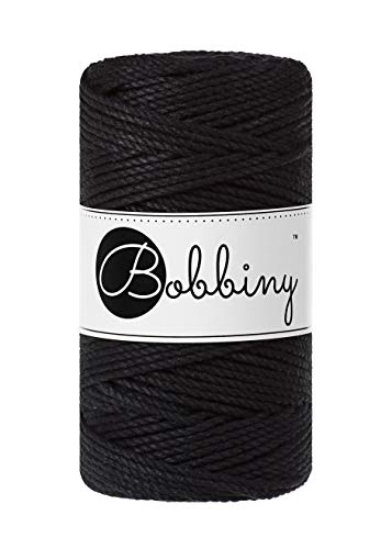 Bobbiny Makramee-Seil, gedreht, Regular 3 mm, Schwarz, 100 m von Bobbiny