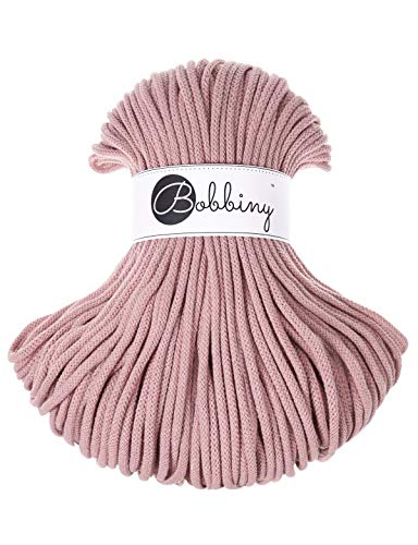 Bobbiny Oeko-Tex Kordel 5mm x 100 Meter für Makramee und Basteln Blush von Bobbiny